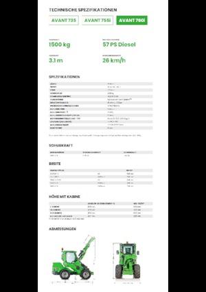 Chargeuses sur pneus Avant Tecno Avant 760i
