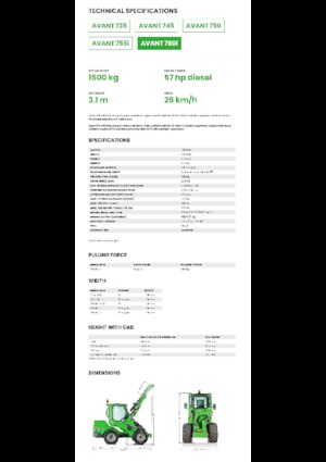 Chargeuses sur pneus Avant Tecno Avant 760i