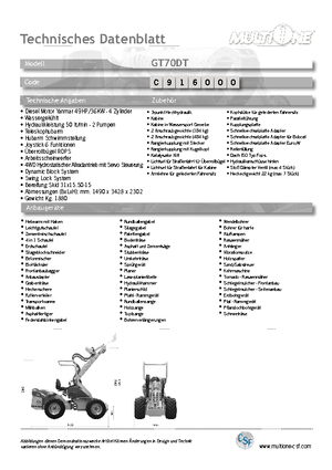 Chargeuses sur pneus Multione GT 70
