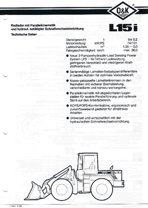 Chargeuses sur pneus O&K L 15 i