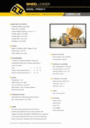 Chargeuses sur pneus PowerPlus PP992T-V
