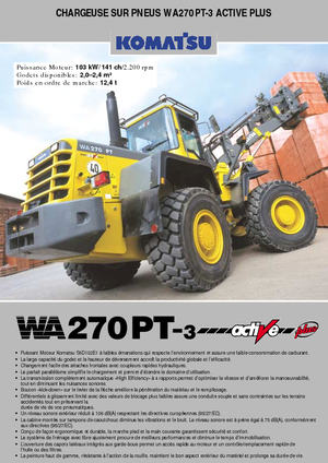 Chargeuses sur pneus Komatsu WA270PT active Plus