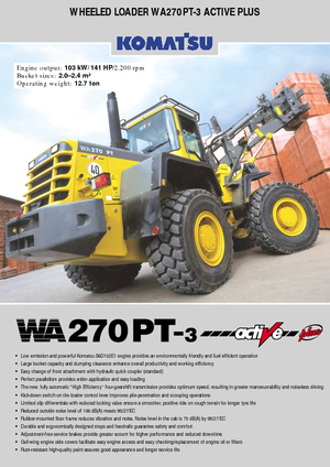 Chargeuses sur pneus Komatsu WA270PT active Plus