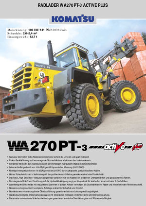 Chargeuses sur pneus Komatsu WA270PT active Plus