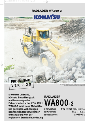 Chargeuses sur pneus Komatsu WA800-3