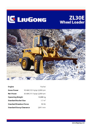 Chargeuses sur pneus Liugong ZL30E 