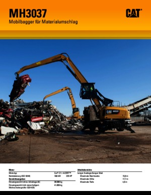 Excavatrice sur pneus Caterpillar MH 3037