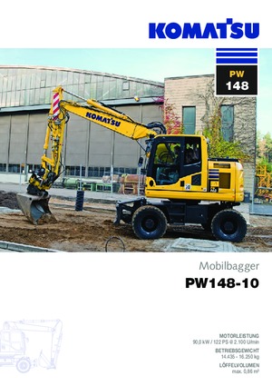 Excavatrice sur pneus Komatsu PW148-10