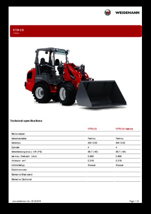 Valet de ferme Weidemann 1770 CX