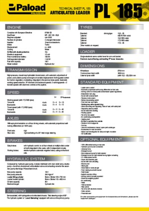 Chargeuses sur pneus Palazzani PL 185