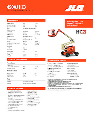 Nacelles à bras articulés sur roues JLG 450AJ HC3