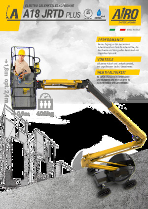 Nacelles à bras articulés sur roues AIRO A18 JRTD PLUS