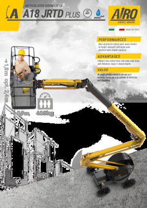 Nacelles à bras articulés sur roues AIRO A18 JRTD PLUS