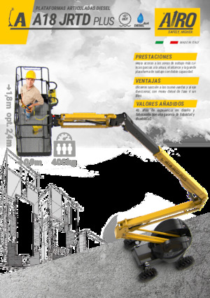 Nacelles à bras articulés sur roues AIRO A18 JRTD PLUS
