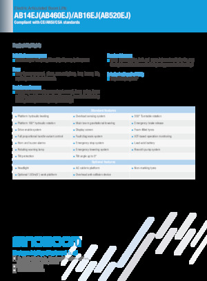 Nacelles à bras articulés sur roues Sinoboom AB14EJ 