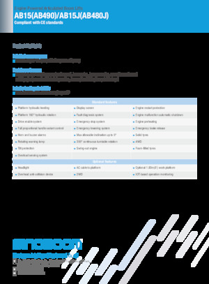 Nacelles à bras articulés sur roues Sinoboom AB15J