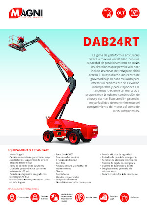 Nacelles à bras articulés sur roues MAGNI DAB24RT