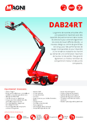 Nacelles à bras articulés sur roues MAGNI DAB24RT