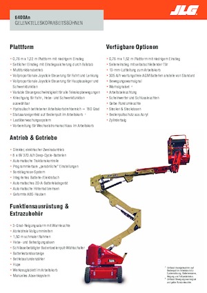 Nacelles à bras articulés sur roues JLG E400AN
