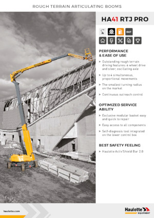 Nacelles à bras articulés sur roues Haulotte HA41 RTJ PRO