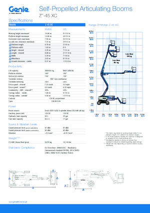 Nacelles à bras articulés sur roues Genie Z™-45 XC