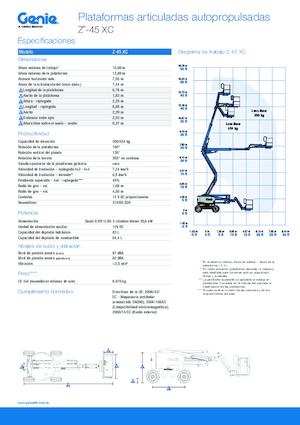 Nacelles à bras articulés sur roues Genie Z™-45 XC