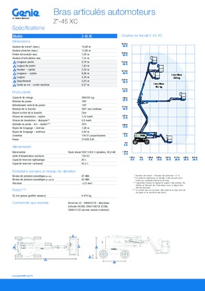Nacelles à bras articulés sur roues Genie Z™-45 XC