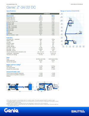 Nacelles à bras articulés sur roues Genie Z-34/22 DC