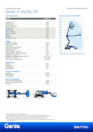 Nacelles à bras articulés sur roues Genie Z-45/25J RT