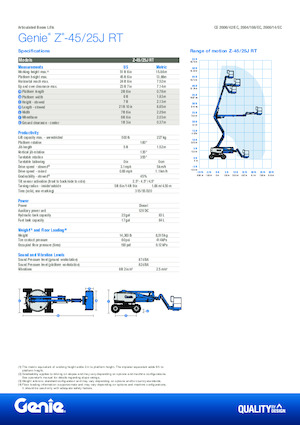 Nacelles à bras articulés sur roues Genie Z-45/25J RT