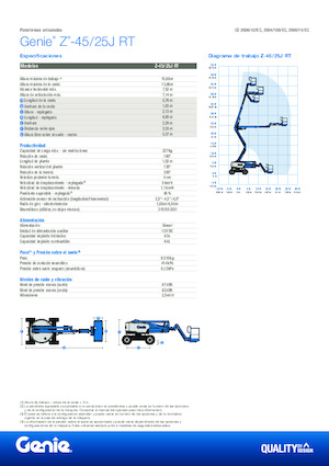 Nacelles à bras articulés sur roues Genie Z-45/25J RT