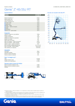 Nacelles à bras articulés sur roues Genie Z-45/25J RT