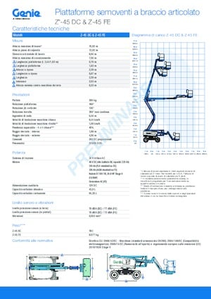 Nacelles à bras articulés sur roues Genie Z-45 DC