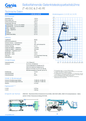 Nacelles à bras articulés sur roues Genie Z-45 FE