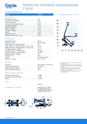 Nacelles à bras articulés sur roues Genie Z-33/18