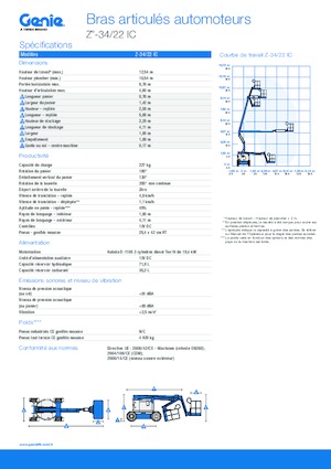 Nacelles à bras articulés sur roues Genie Z-34/22 IC
