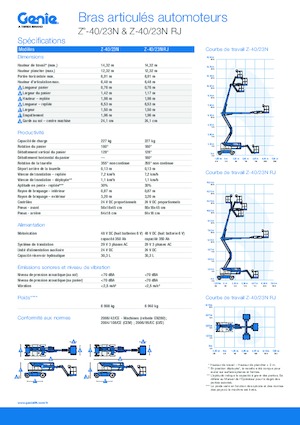 Nacelles à bras articulés sur roues Genie Z-40/23N