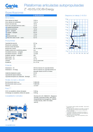 Nacelles à bras articulés sur roues Genie Z-45/25J DC