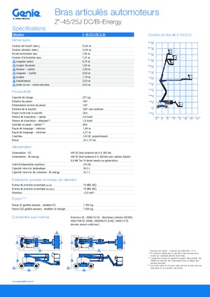 Nacelles à bras articulés sur roues Genie Z-45/25J DC