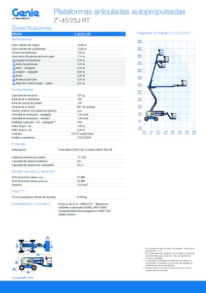 Nacelles à bras articulés sur roues Genie Z-45/25J RT