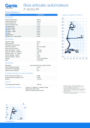 Nacelles à bras articulés sur roues Genie Z-45/25J RT
