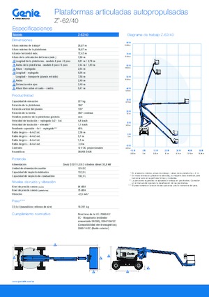 Nacelles à bras articulés sur roues Genie Z-62/40