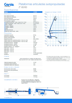 Nacelles à bras articulés sur roues Genie Z-80/60
