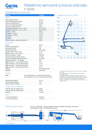 Nacelles à bras articulés sur roues Genie Z-80/60