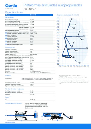 Nacelles à bras articulés sur roues Genie ZX-135/70