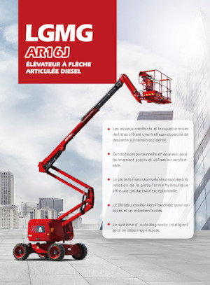 Nacelles à bras articulés sur roues LGMG  AR16J