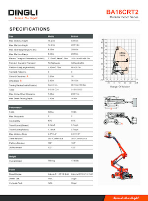 Nacelles à bras articulés sur roues Dingli BA16CRT2