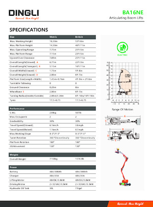 Nacelles à bras articulés sur roues Dingli BA16NE