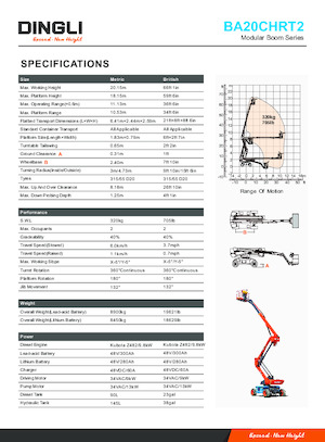 Nacelles à bras articulés sur roues Dingli BA20CHRT2