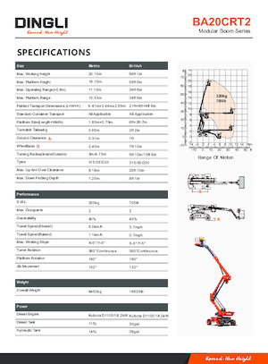 Nacelles à bras articulés sur roues Dingli BA20CRT2